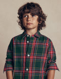 Cosy Cotton Check Shirt-Dark Green Check