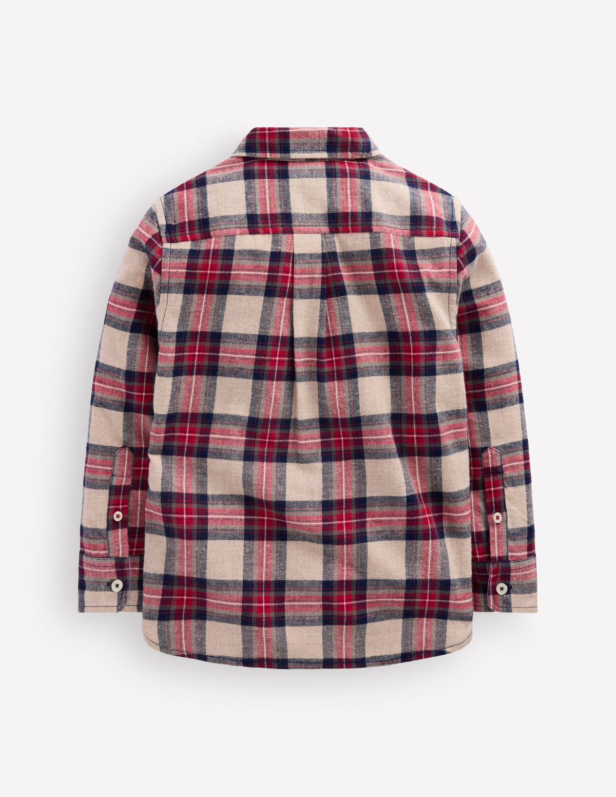 Chemise cosy à carreaux en coton-Carreaux avoine, bleu marine & rouge-3