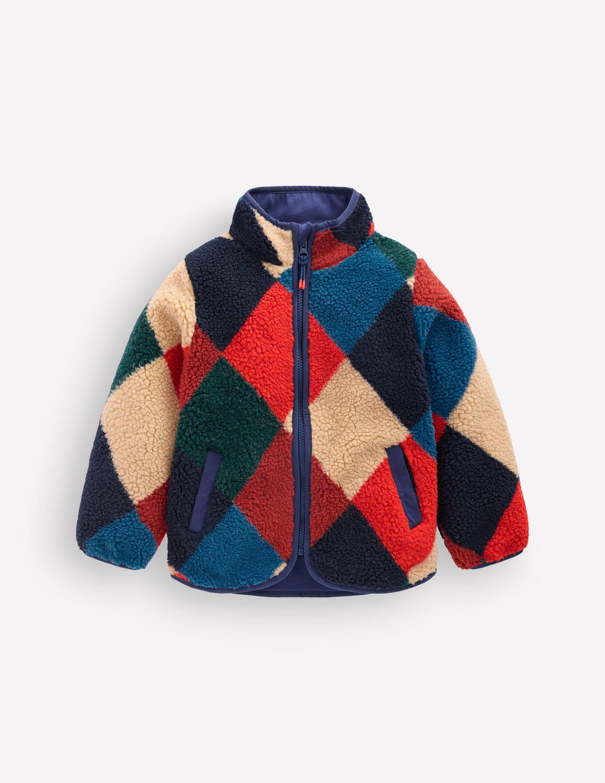 Kuschelige Teddyfell-Jacke-Argyle-Muster - Image 2