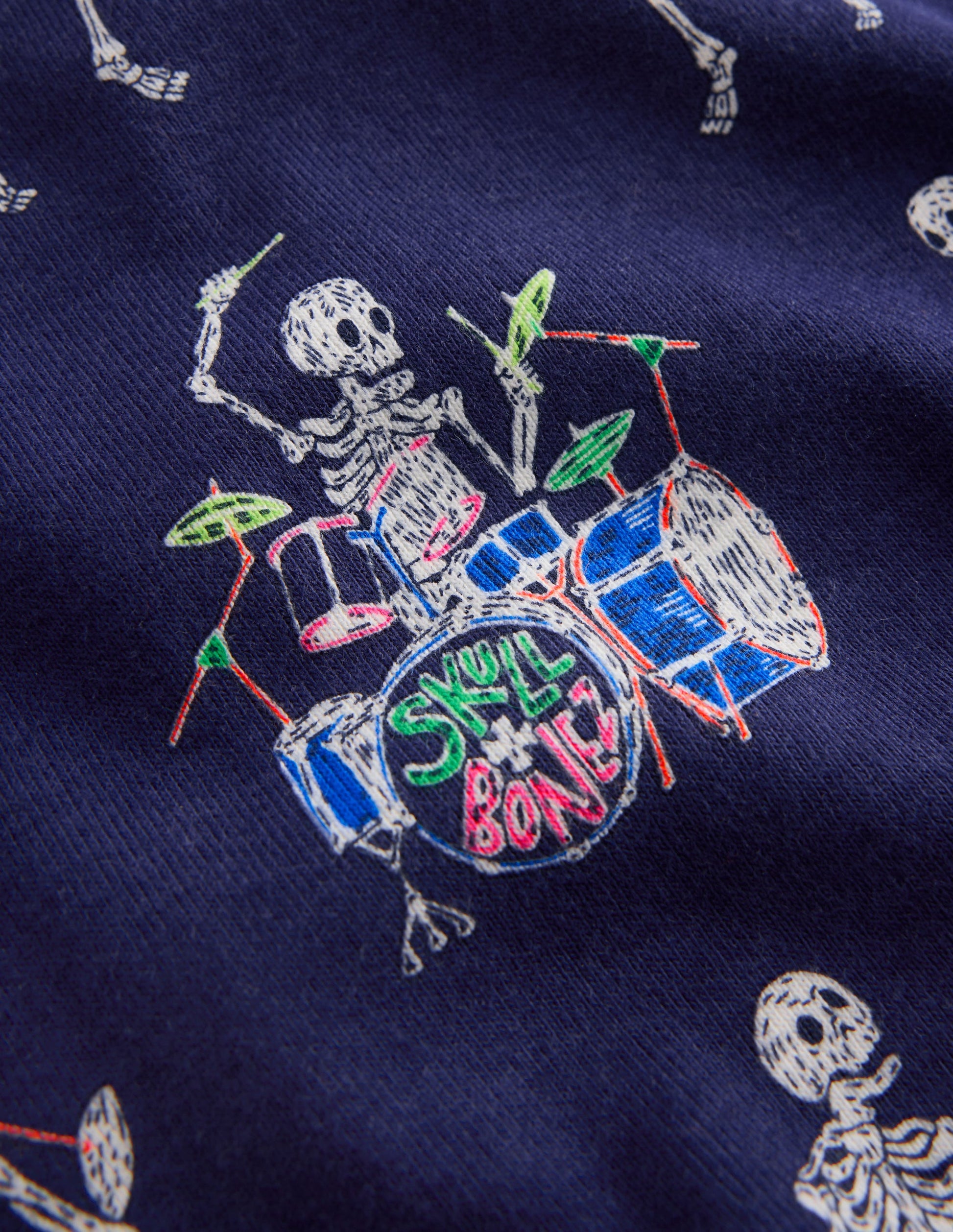 Snug Glow-in-the-dark Pyjamas-Skeleton Drummers-3