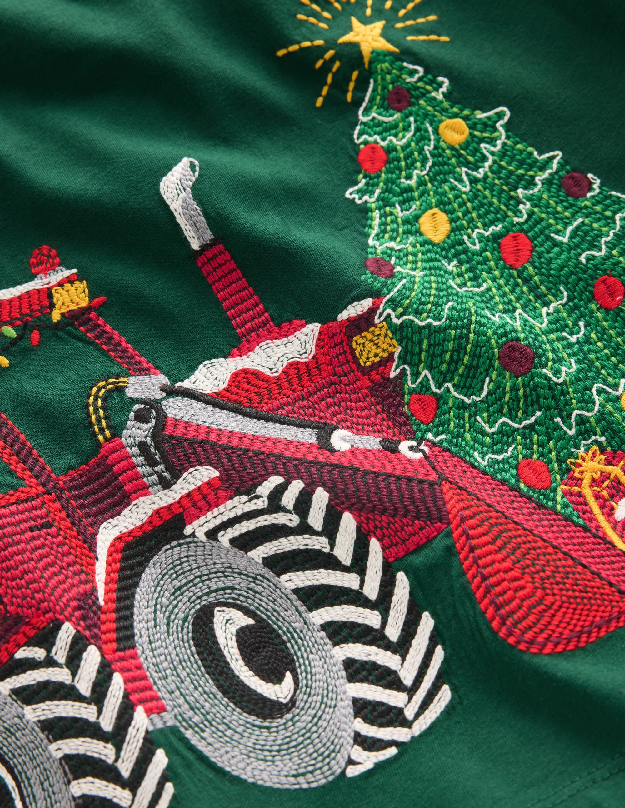 Superstitch Long Sleeve Top-Emerald Christmas Tractor - Image 3