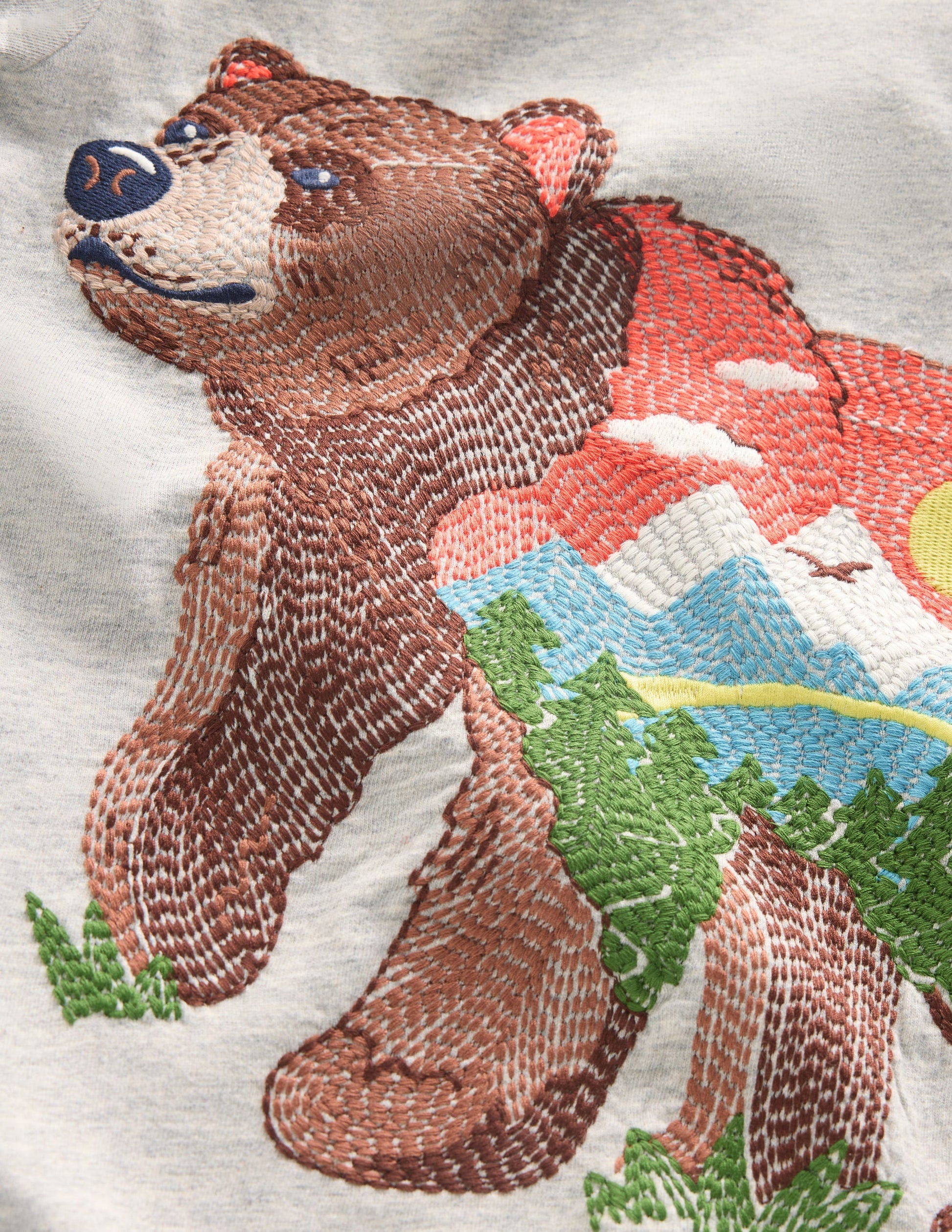 Superstitch Long Sleeve Top-Grey Marl Scenic Bear-3