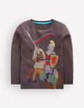 Superstitch Long Sleeve Top-Warm Grey Knight
