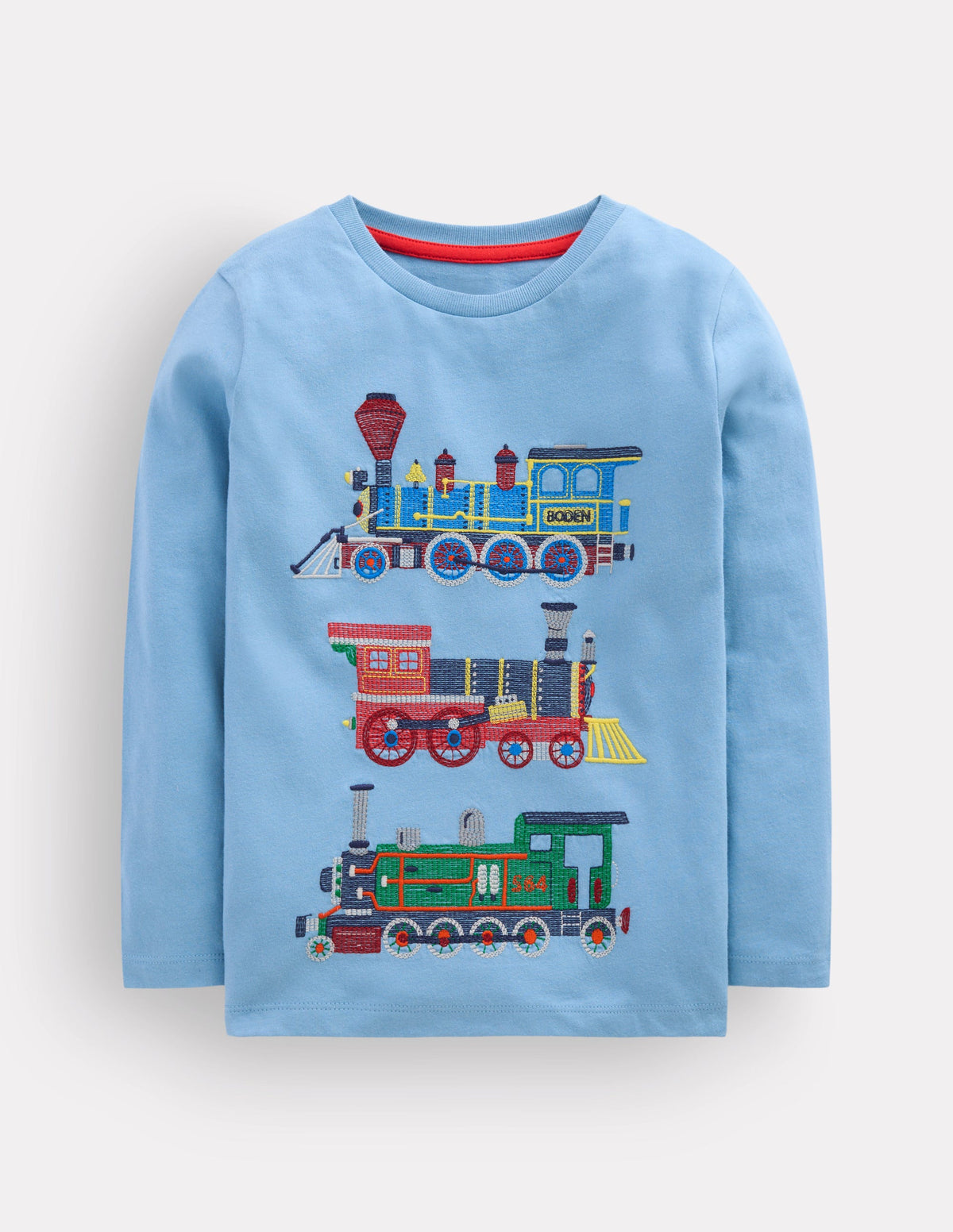 Langärmliges Superstitch-Oberteil-Gletscherblau Züge-1