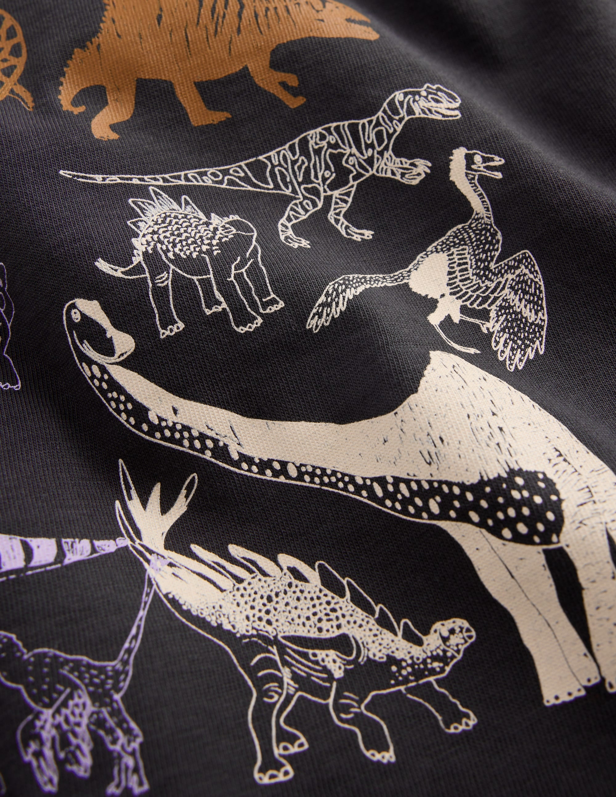 Langarmshirt mit Druck-Schattengrau Dinos - Image 3