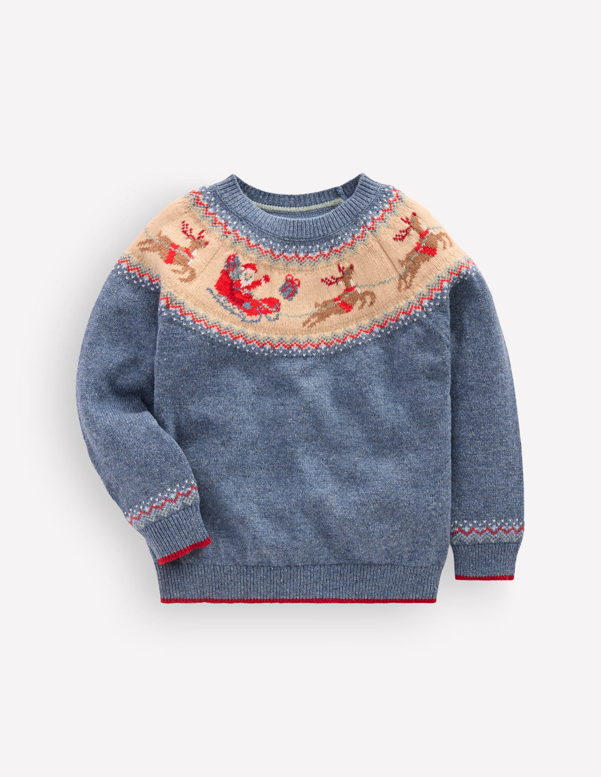 Fair-Isle-Pullover-Blau Meliert Postamt Am Nordpol - Image 2