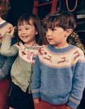 Fair-Isle-Pullover-Blau Meliert Postamt Am Nordpol
