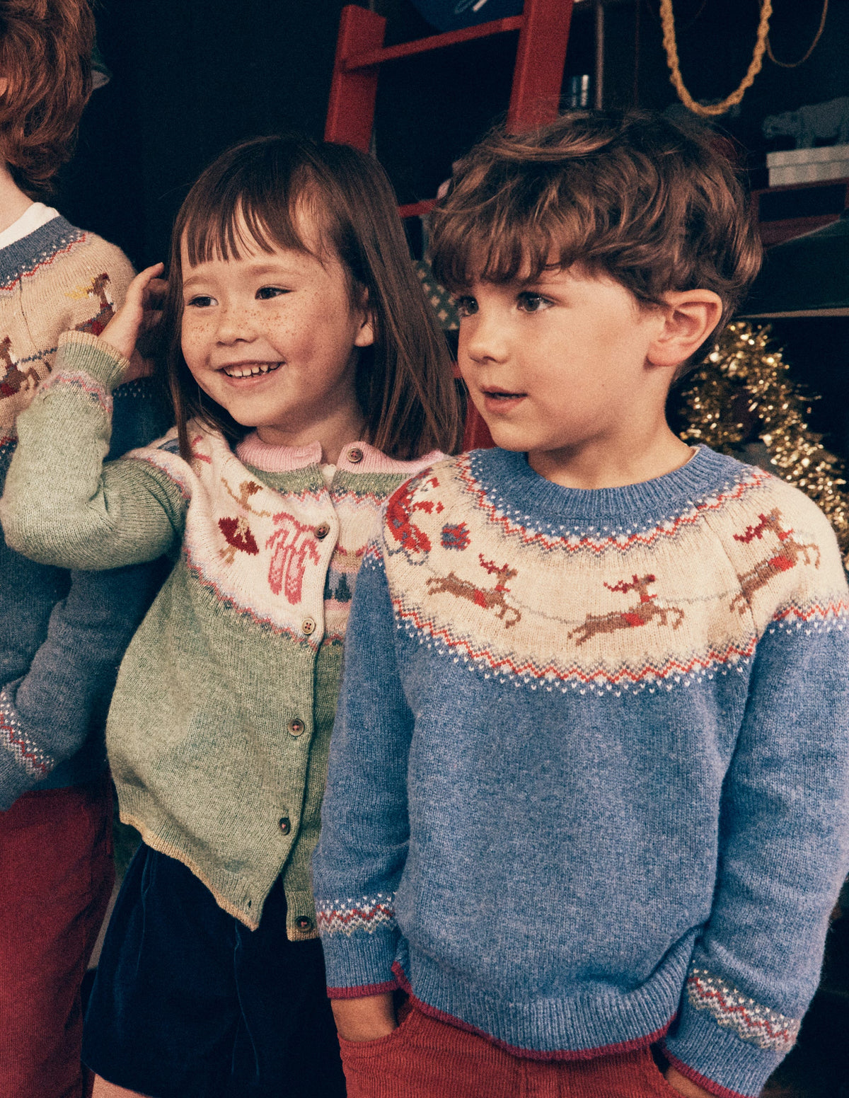Fair-Isle-Pullover-Blau Meliert Postamt Am Nordpol-1