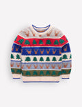 Fair-Isle-Pullover-Bunt, Weihnachtsmotiv