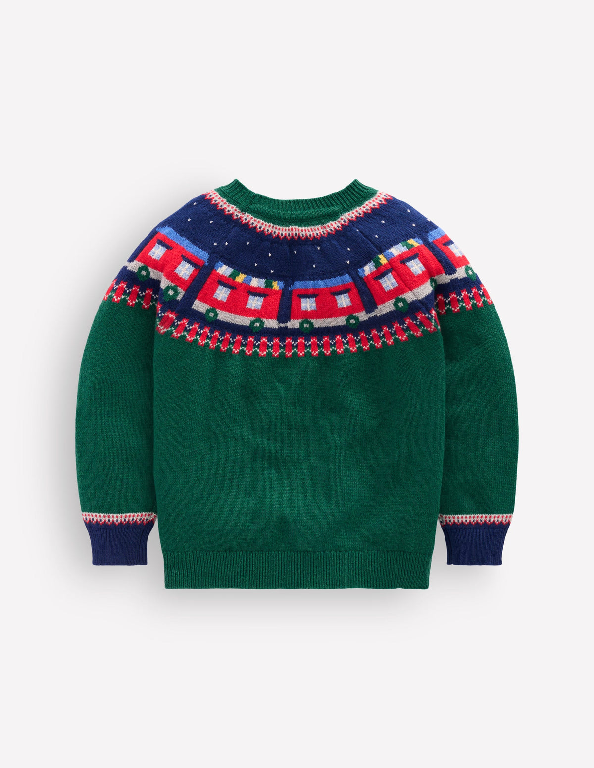 Fair Isle Jumper-Jewel Green Train-2