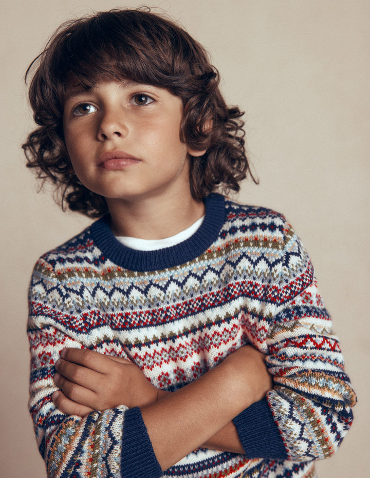 Fair-Isle-Pullover-Bunt, Fair-Isle-Muster