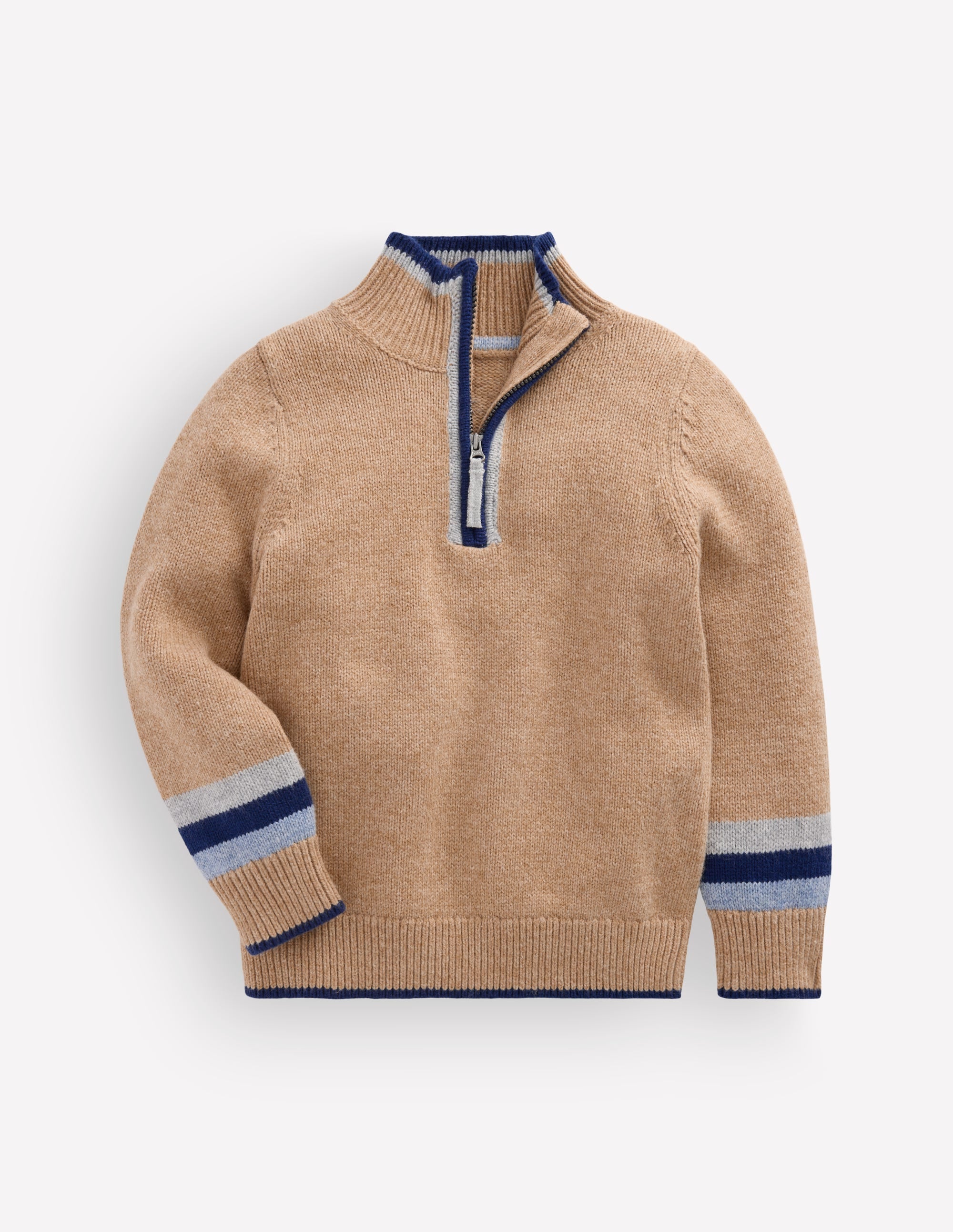 Heritage Half-Zip Jumper-Camel Melange - Image 1