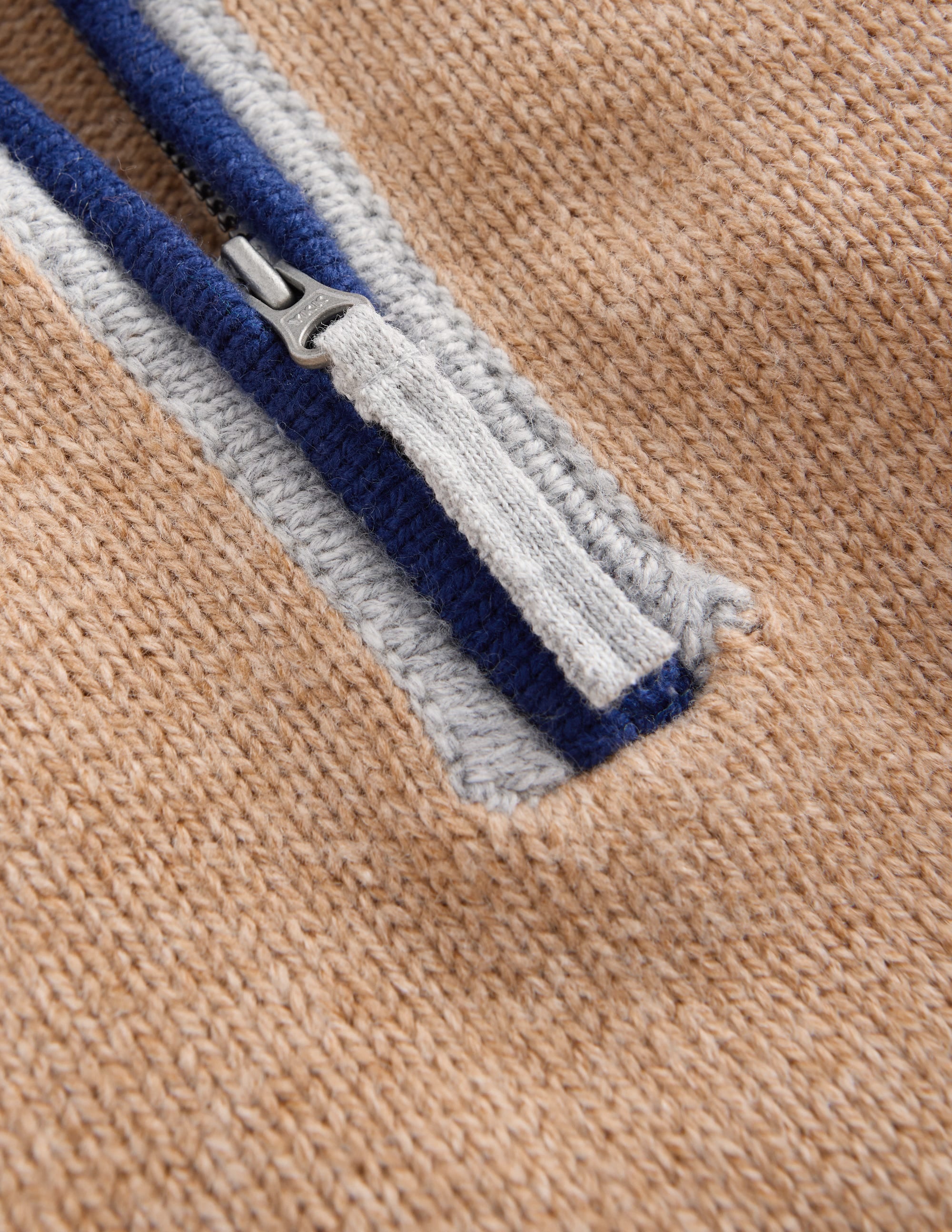 Heritage Half-Zip Jumper-Camel Melange - Image 3