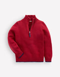 Pull partiellement zippé traditionnel-Pourpre