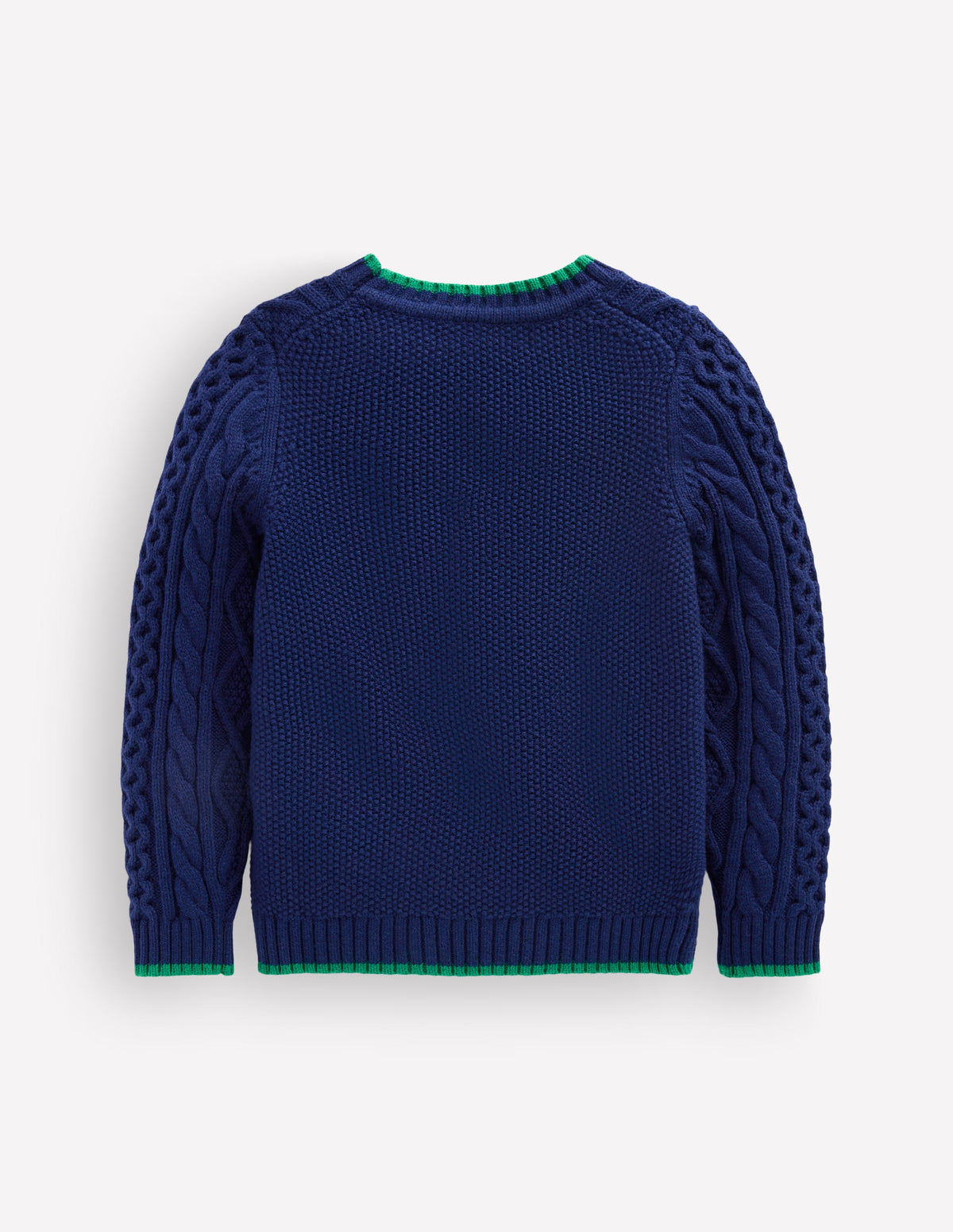 Klassischer Pullover mit Zopfmuster-Schuluniform-Marineblau - Image 2