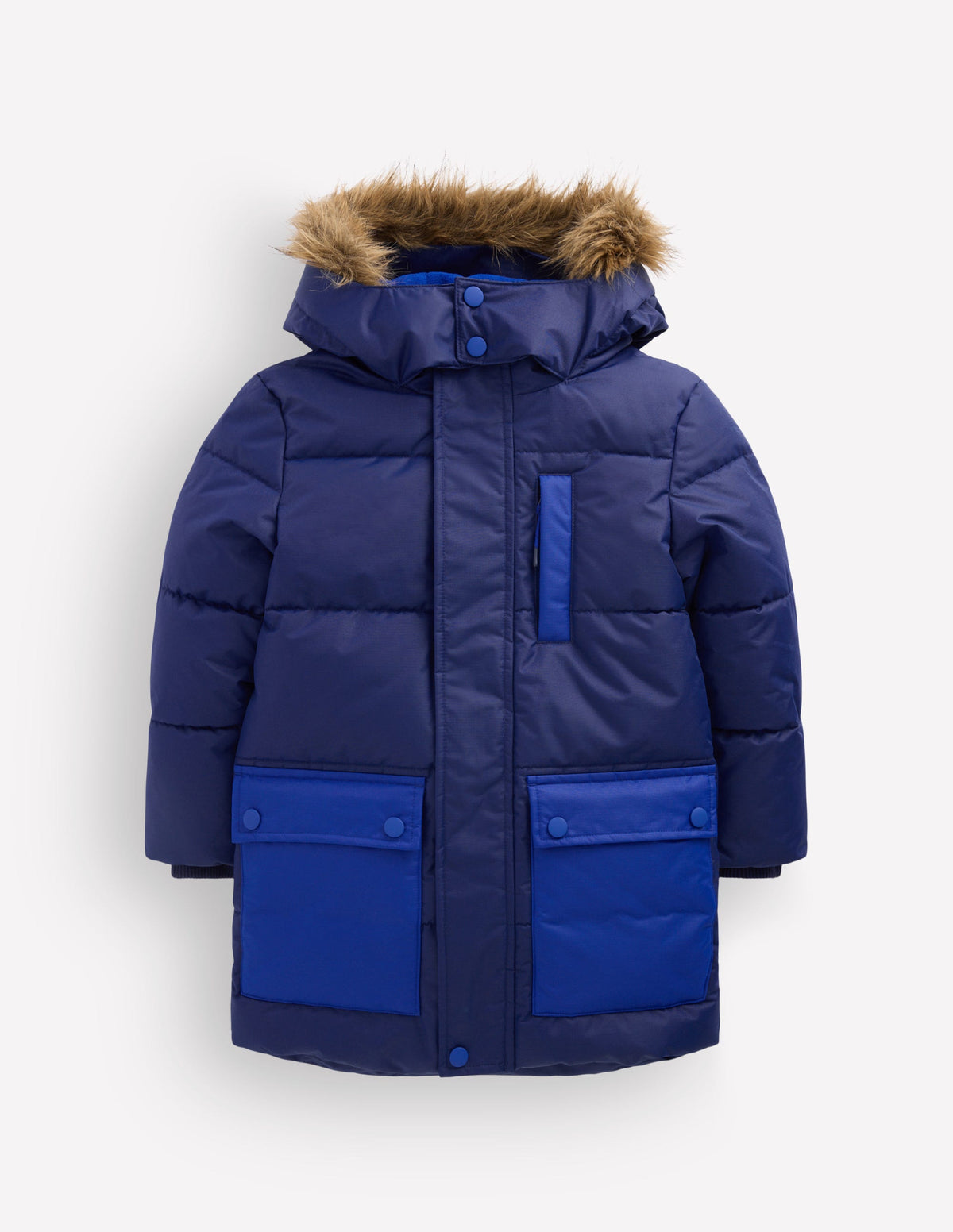 Fleece Lined Padded Coat-College Navy - Image 1