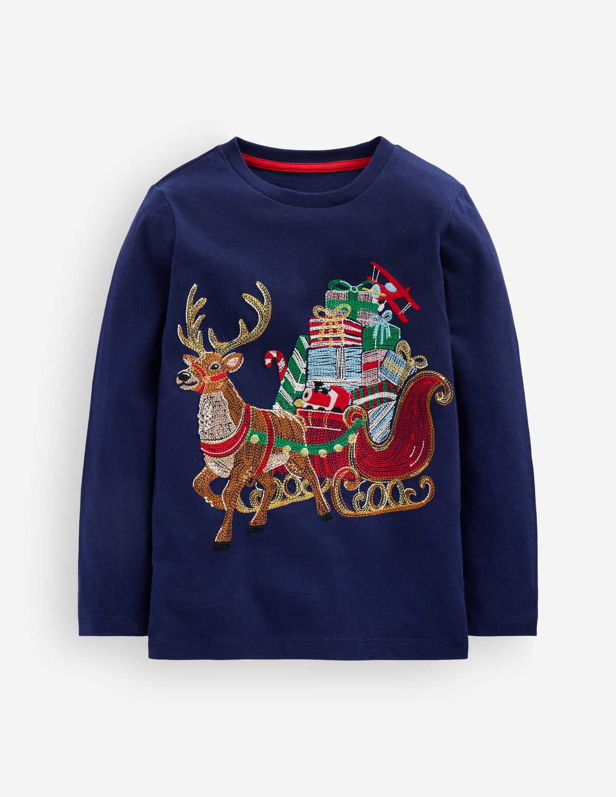 Im Dunkeln leuchtendes T-Shirt mit Superstitch-Weihnachtsschlitten - Image 1