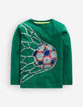 Im Dunkeln leuchtendes T-Shirt mit Superstitch-Juwelengrün Fußball
