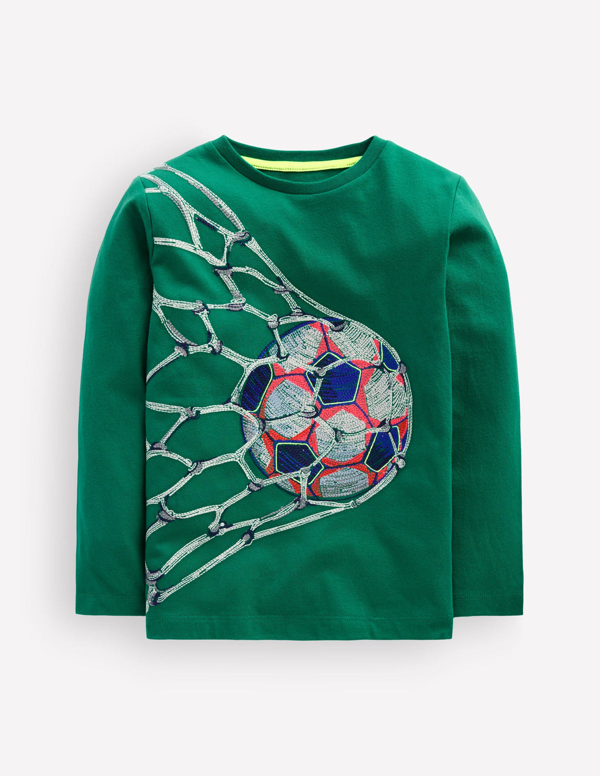 Im Dunkeln leuchtendes T-Shirt mit Superstitch-Juwelengrün Fußball-1
