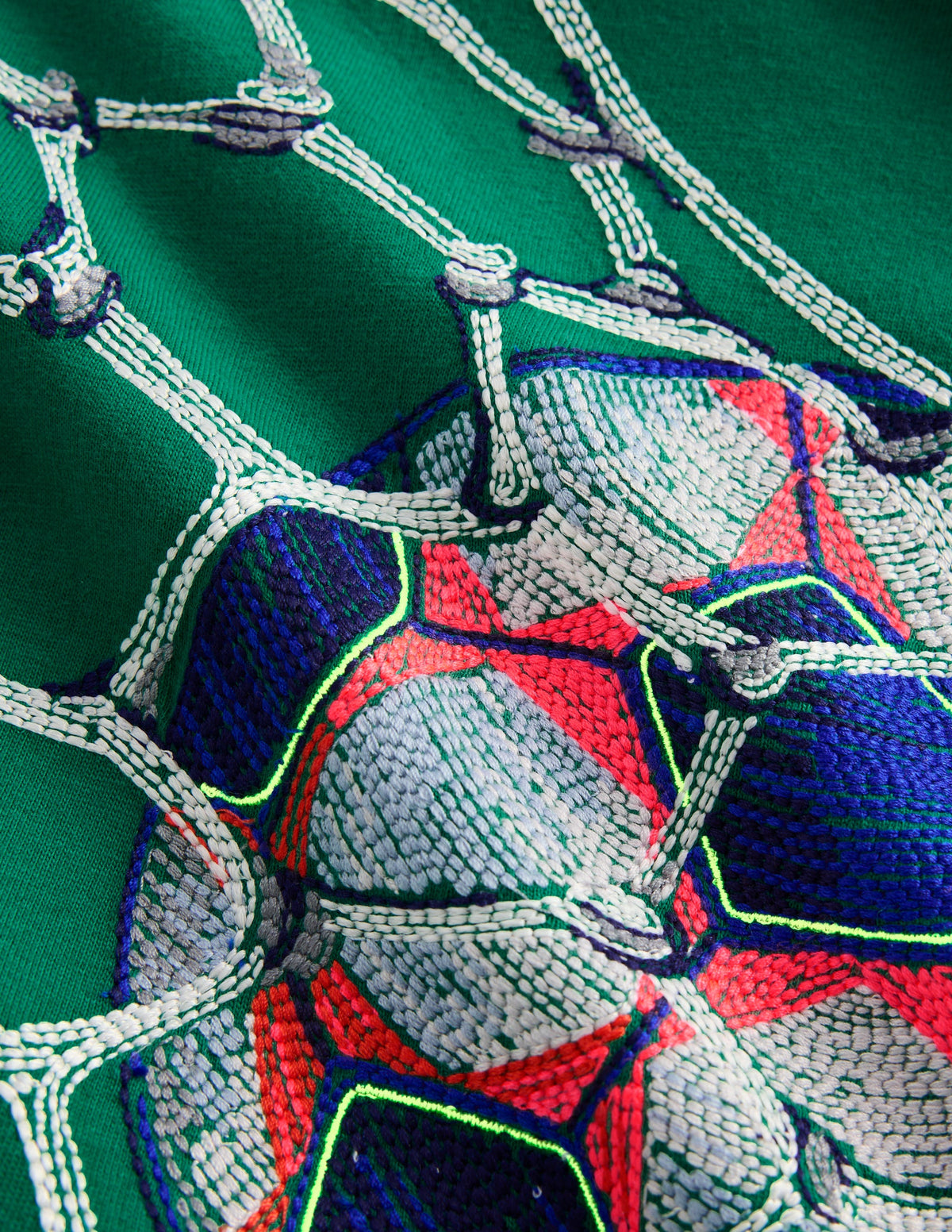 Im Dunkeln leuchtendes T-Shirt mit Superstitch-Juwelengrün Fußball-4