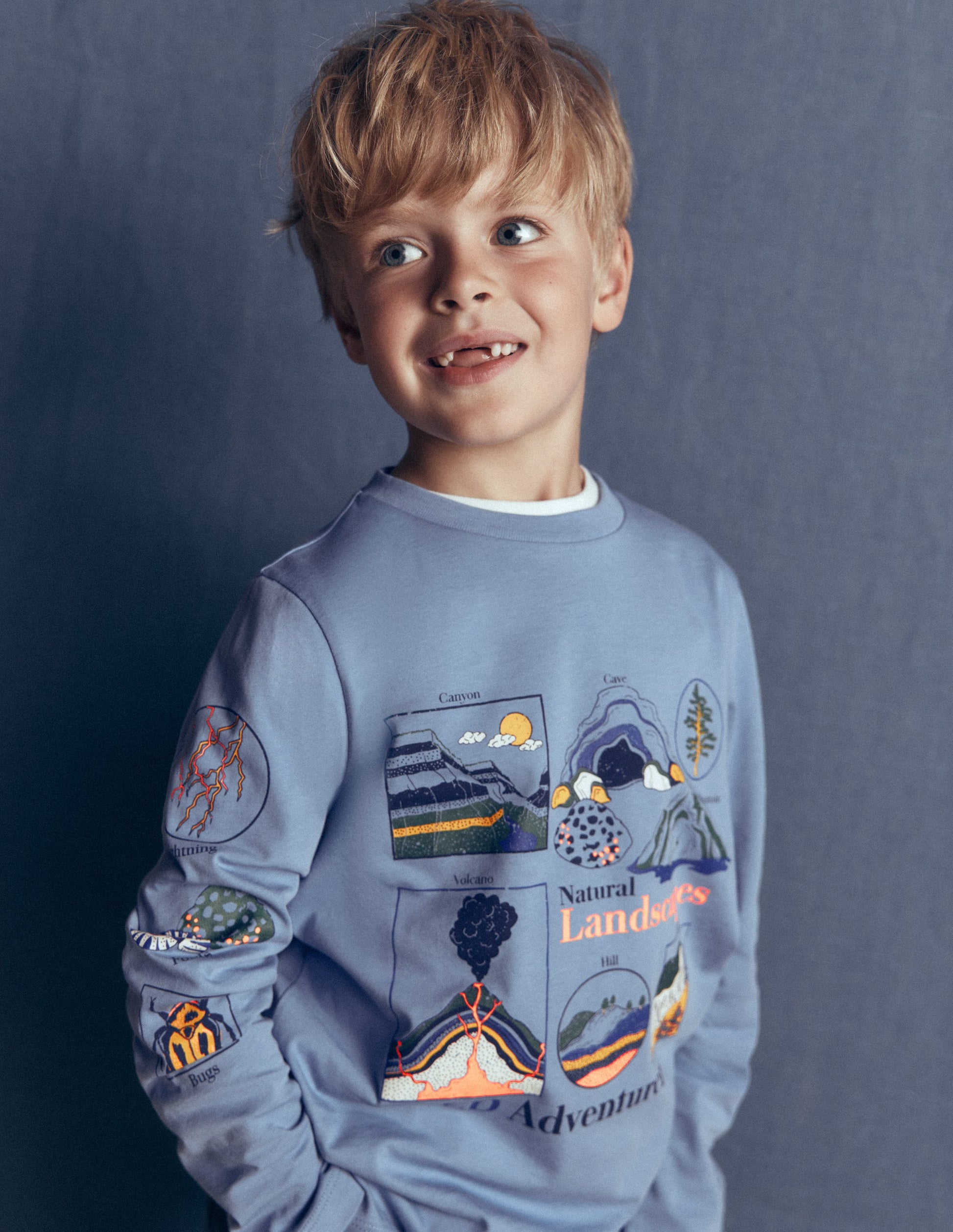 Long Sleeve Glow T-shirt-French Blue, Landscapes-2