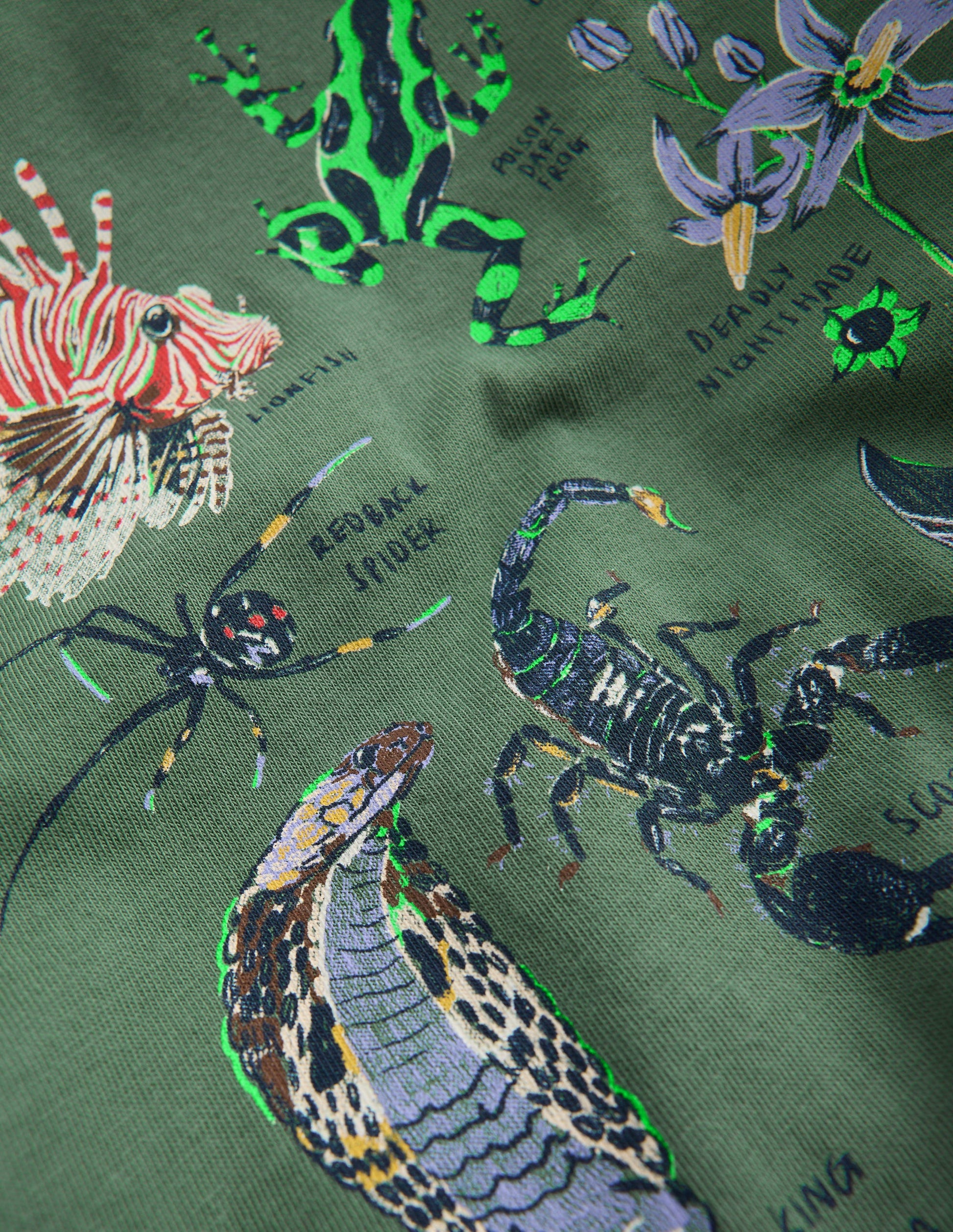 Im Dunkeln leuchtendes Langarmshirt-Flaschengrün, Toxic Nature-5