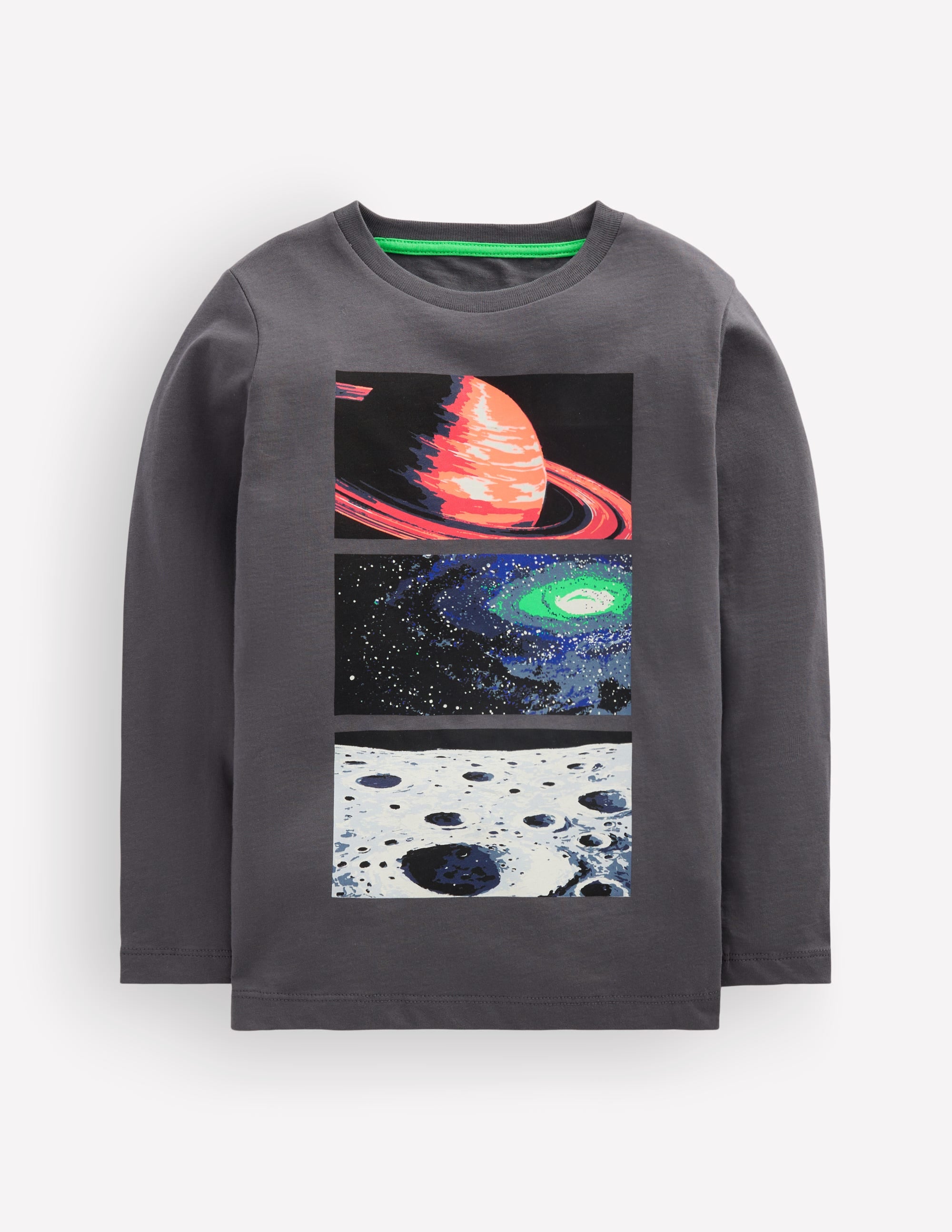 Im Dunkeln leuchtendes Langarmshirt-Grau Weltall - Image 3