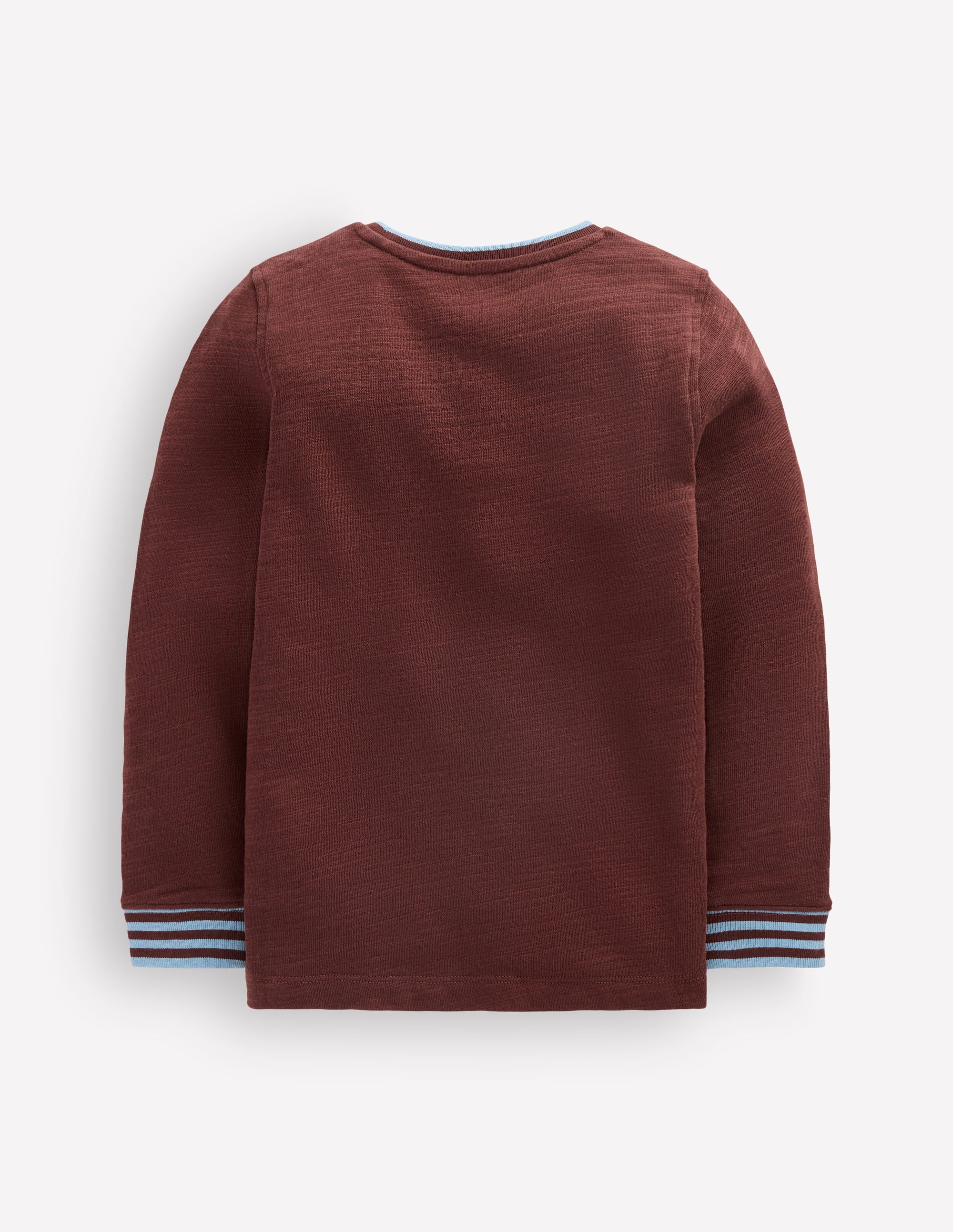 Kuscheliges, mittelschweres Langarmshirt-Waldbraun/Gletscherblau - Image 2