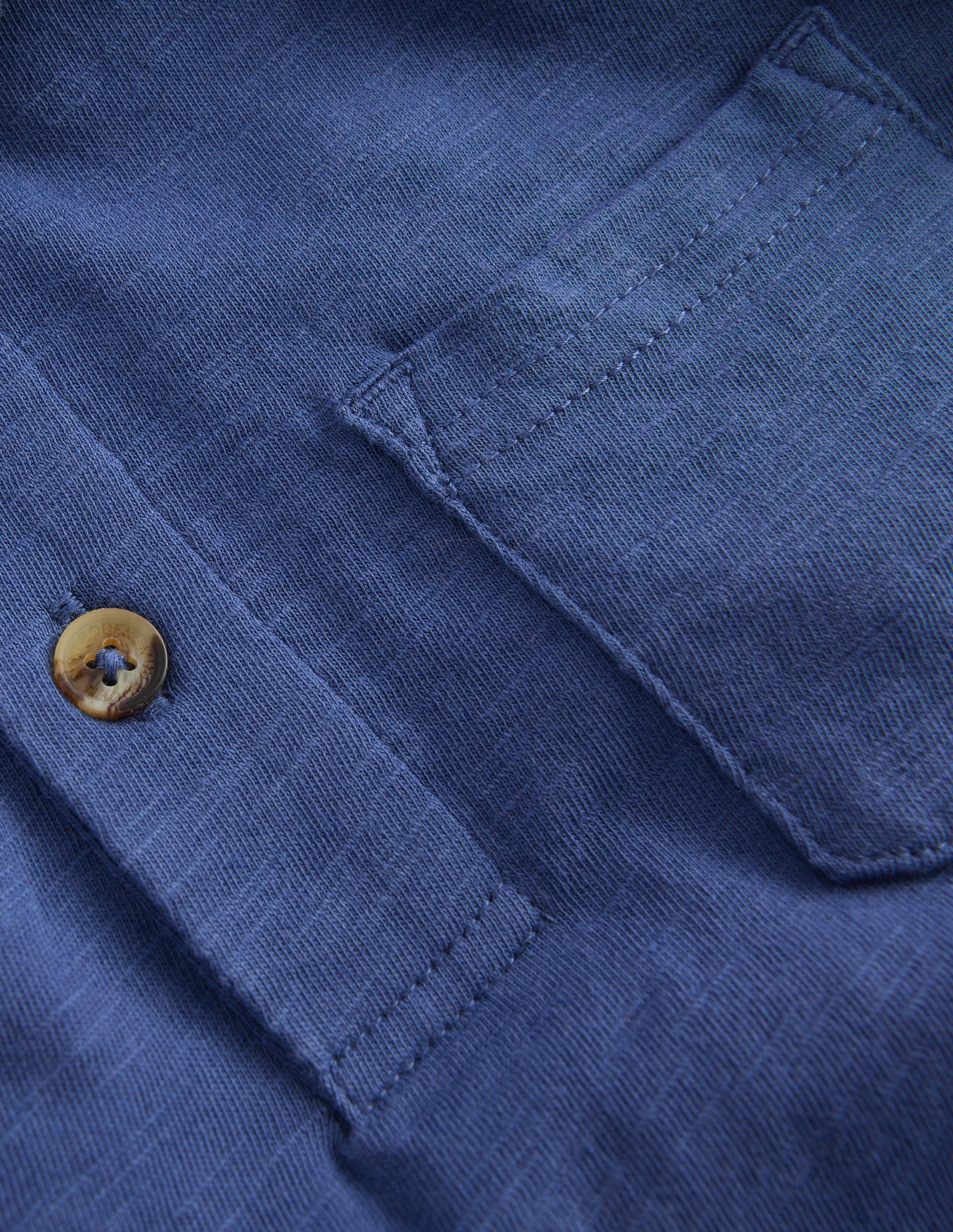 Langärmliges Poloshirt aus Flammgarn-Denim-Blau-3