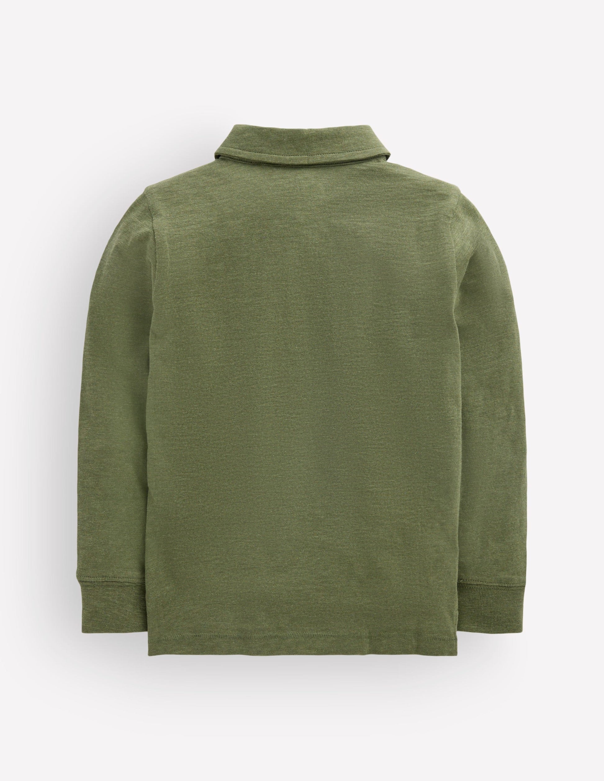Long Sleeve Slub Polo-Green Marl-2