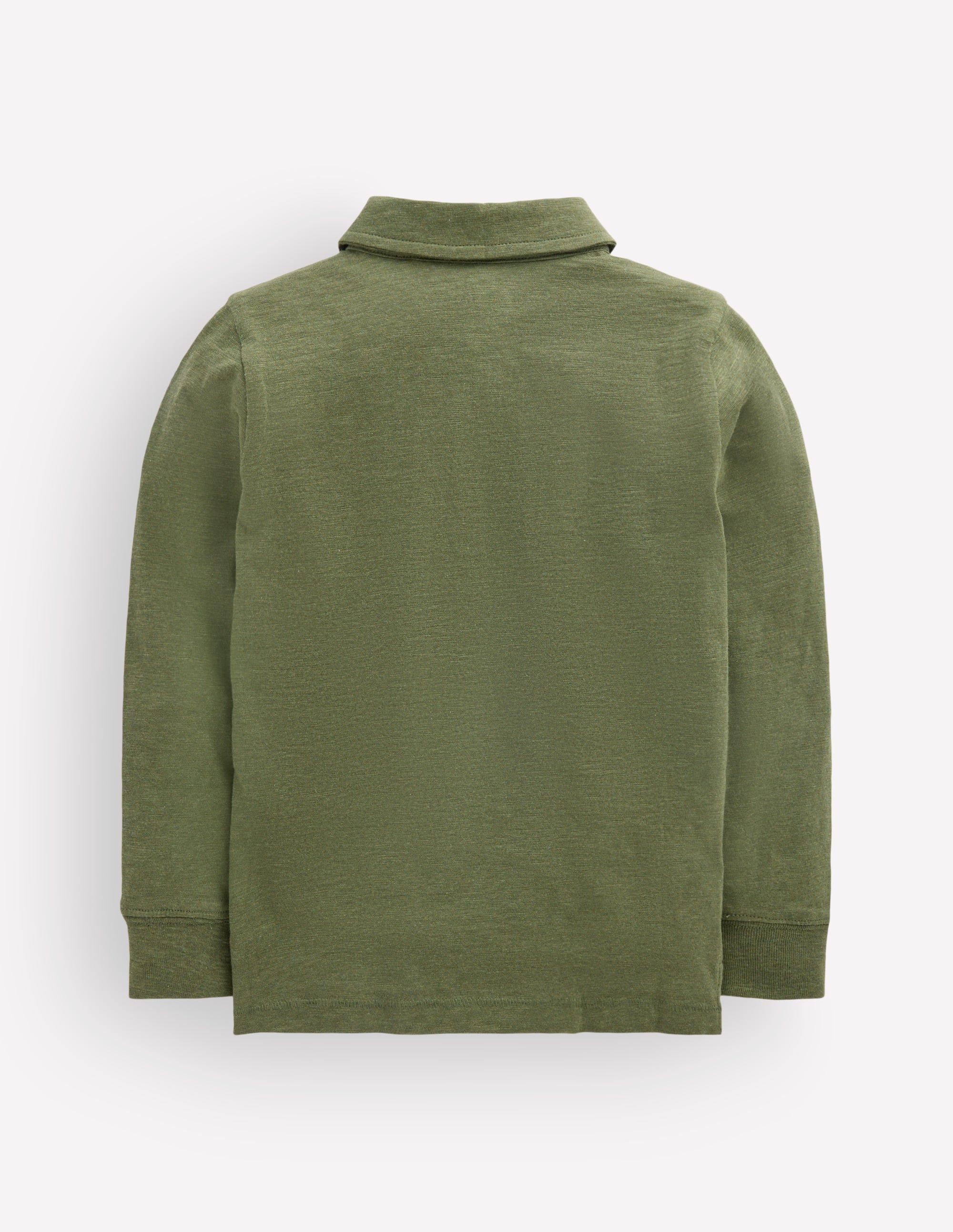 Long Sleeve Slub Polo-Green Marl - Image 2