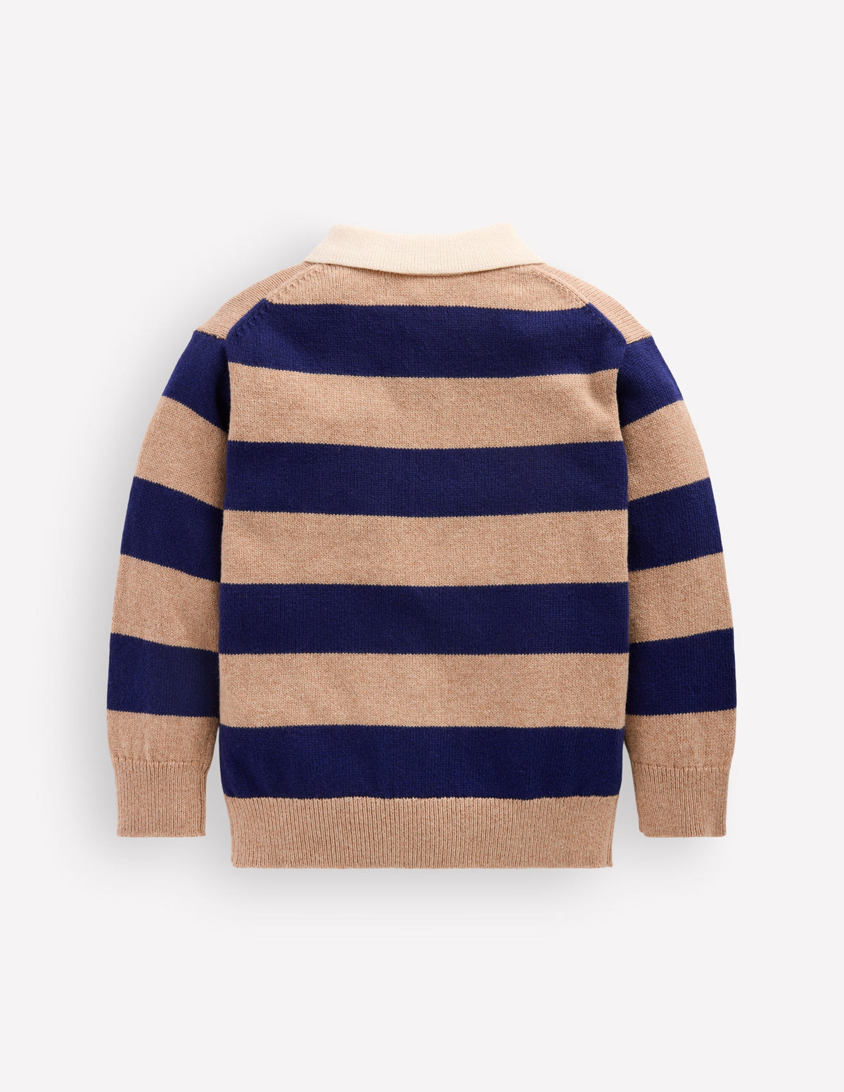 Rugby-Strickpullover-Blau/Braun, Gestreift - Image 2