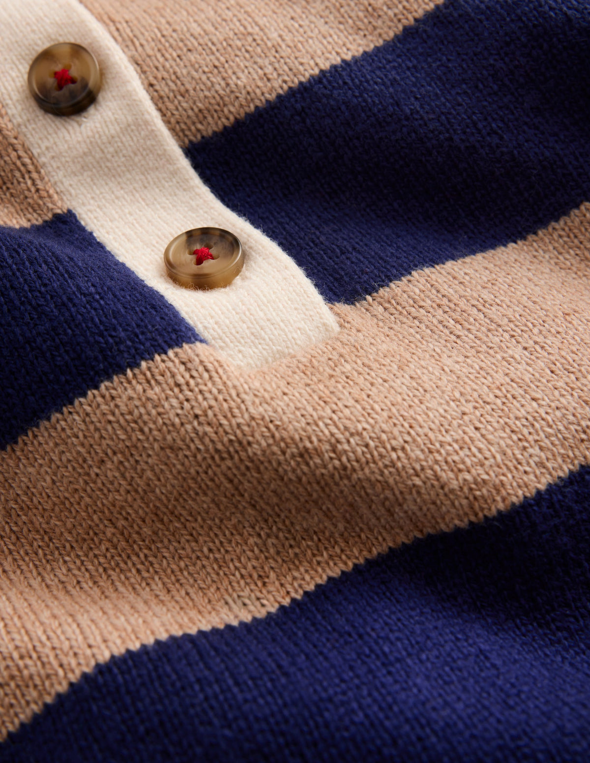 Rugby-Strickpullover-Blau/Braun, Gestreift - Image 3