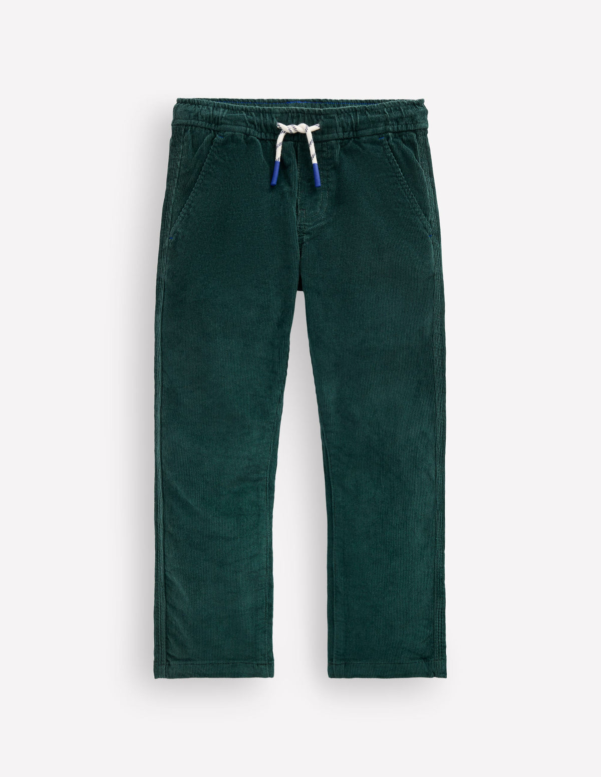 Slim Pull-on Trousers-Dark Green Cord - Image 1