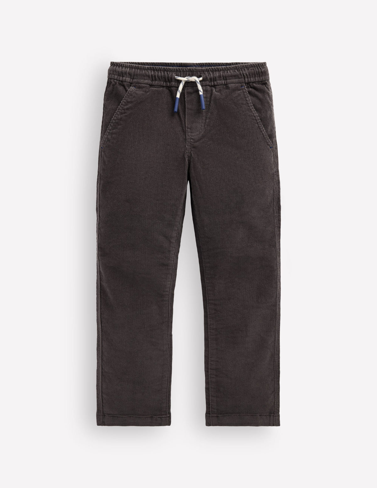 Slim Pull-on Trousers-Grey Cord-1