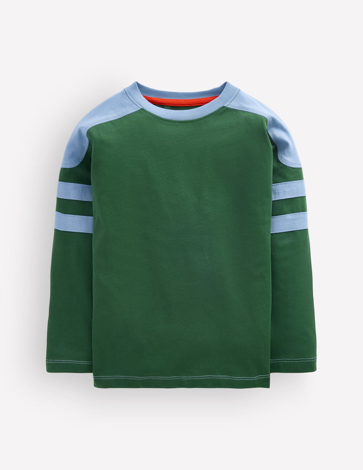 T-Shirt in Blockfarben-Jagdgrün