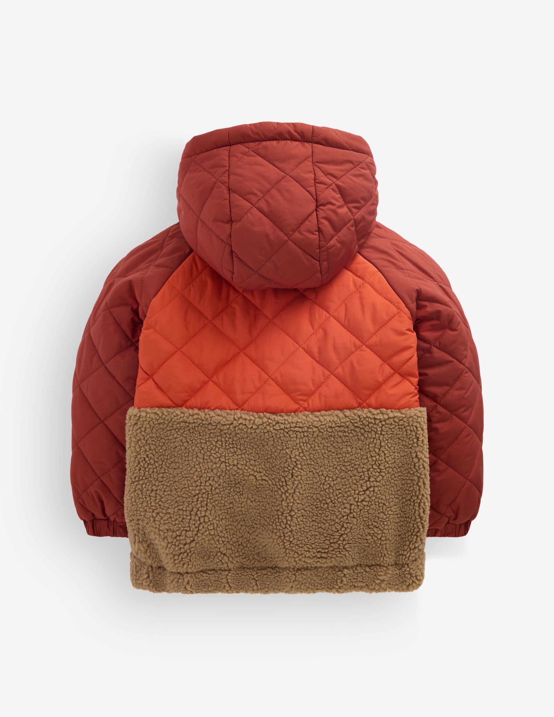 Steppjacke mit Teddyfell-Rostrot Mix-2