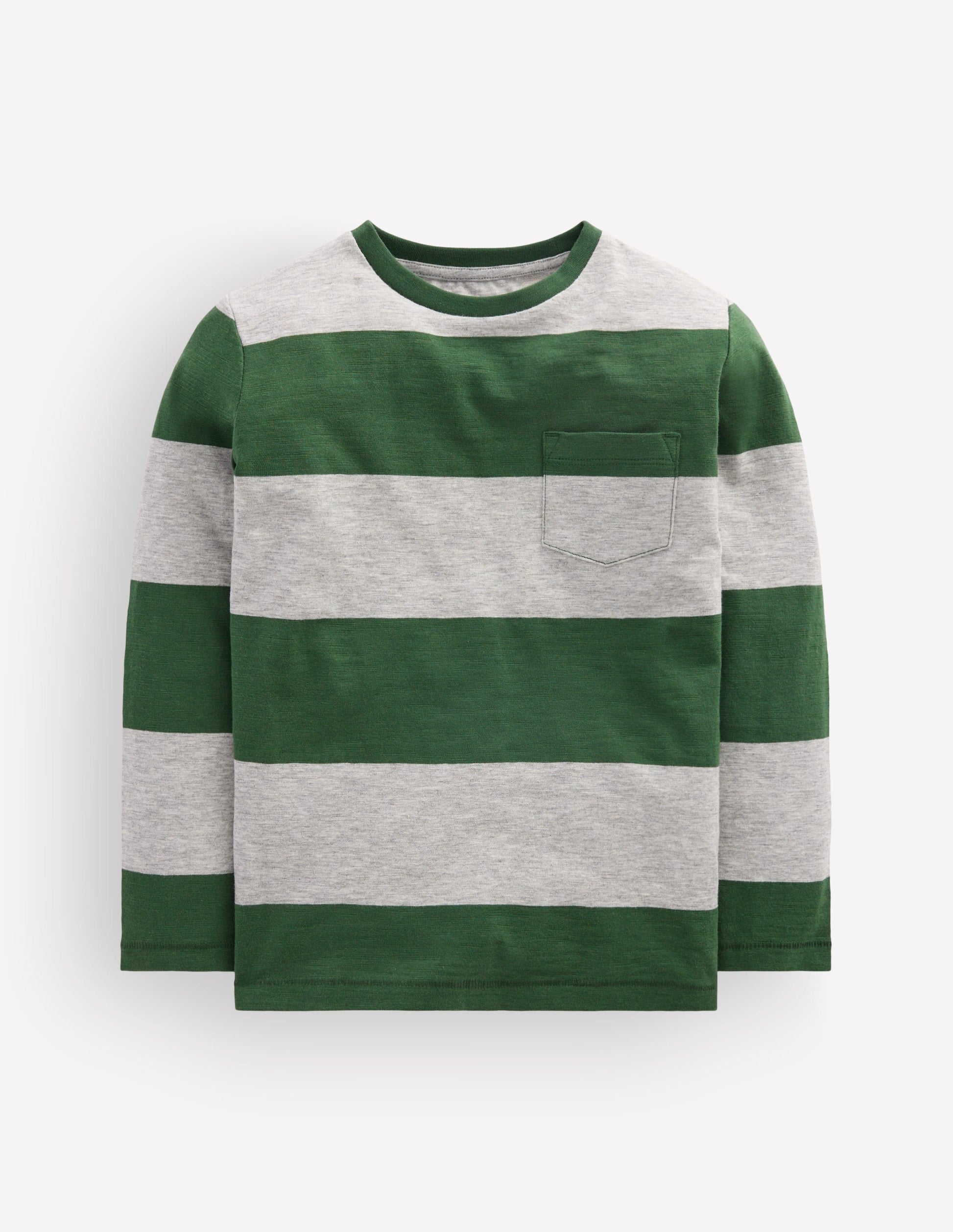 Langärmliges T-Shirt für den Alltag-Jägergrün/Grau Meliert-1