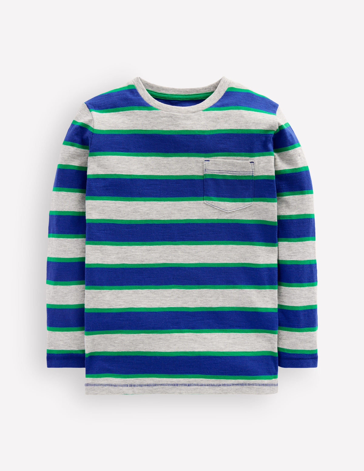 Langärmliges T-Shirt für den Alltag-Grau Meliert/Blau/Grün - Image 1