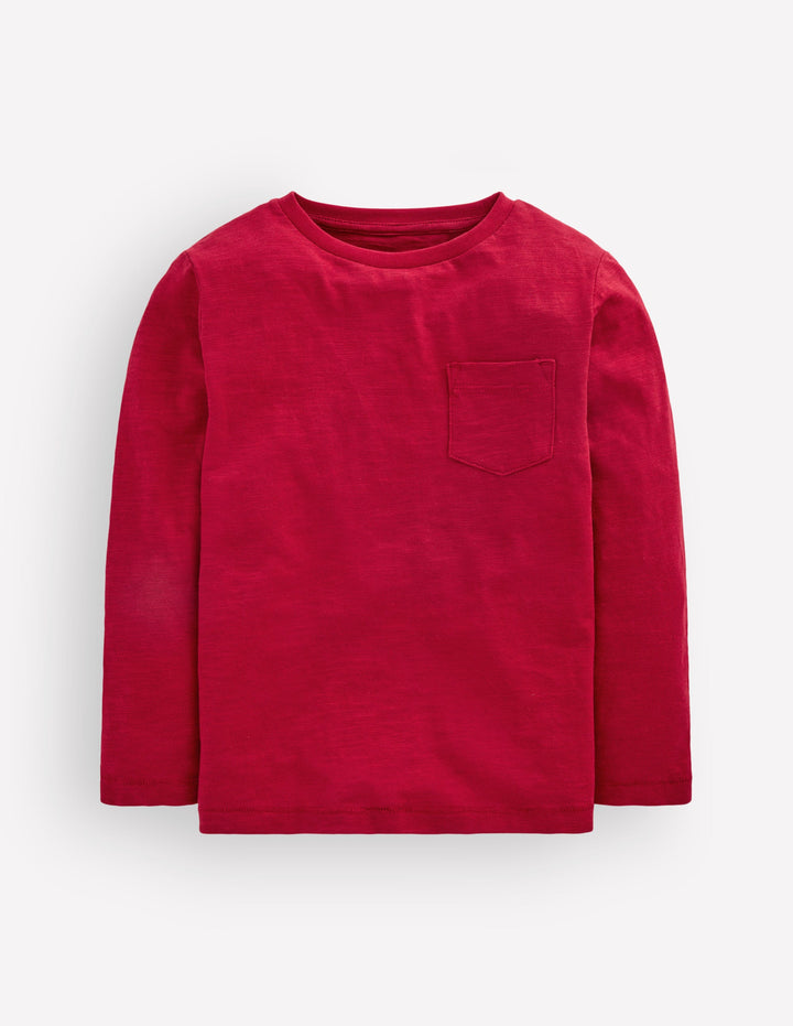 Langärmliges T-Shirt für den Alltag-Kirschrot