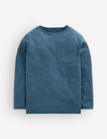 Langärmliges T-Shirt für den Alltag-Graublau