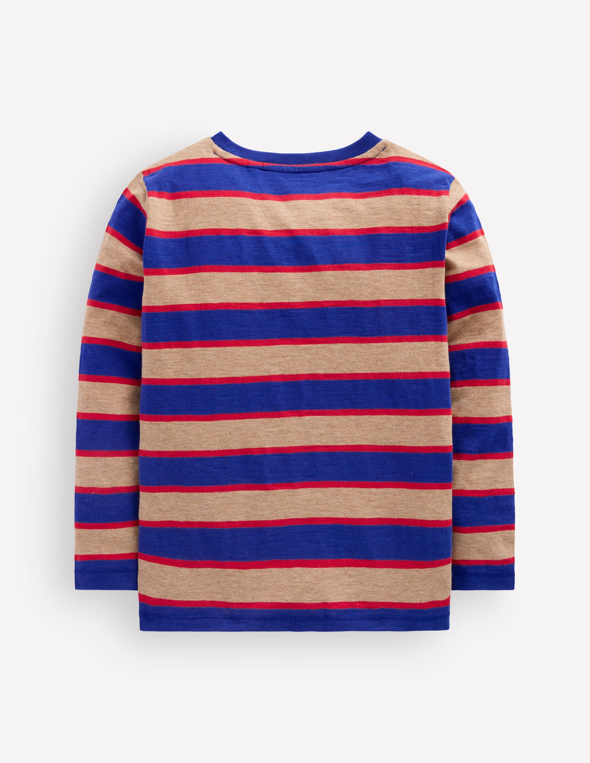 Langärmliges T-Shirt für den Alltag-Braun/Blau/Rot-2