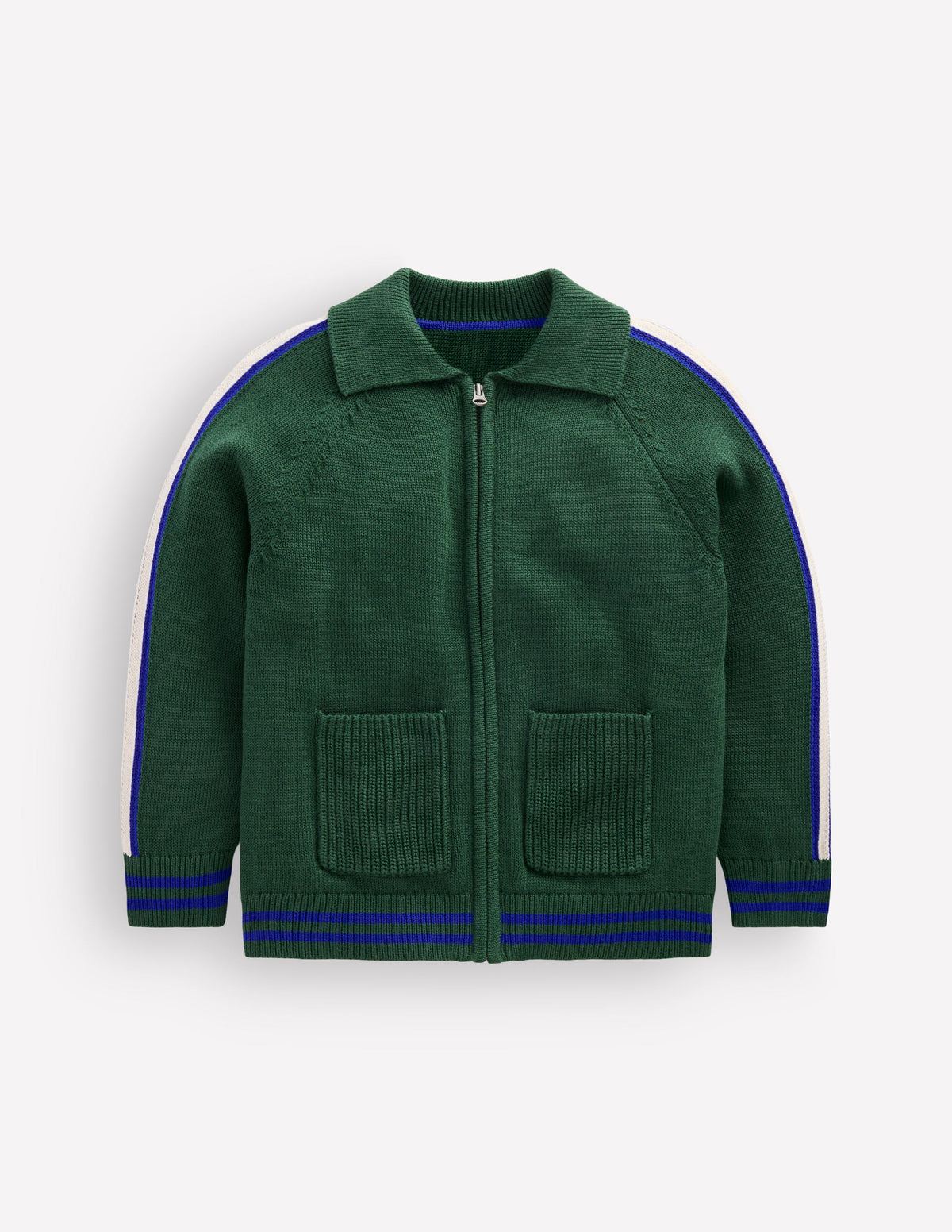 Schicker Pullover mit Reißverschluss-Braunschweigisches Grün Meliert - Image 2