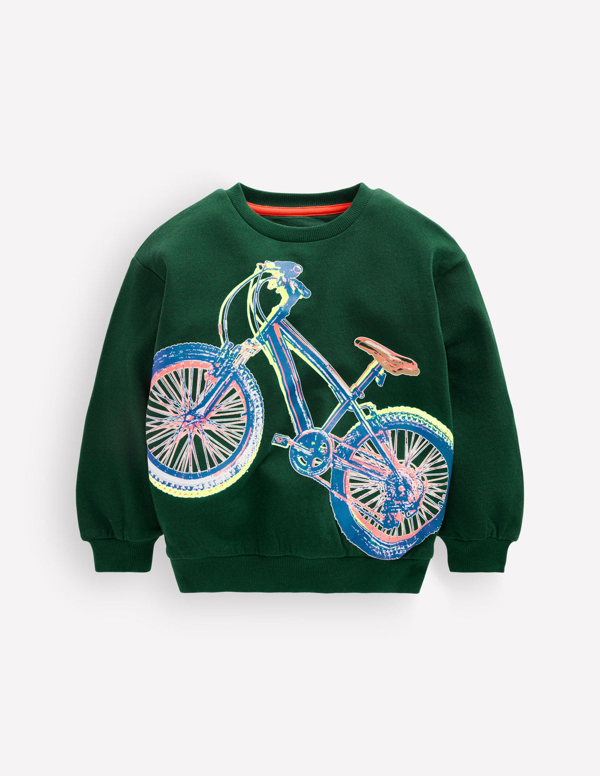 Im Dunkeln leuchtendes, bedrucktes Sweatshirt-Jägergrün Fahrrad - Image 1