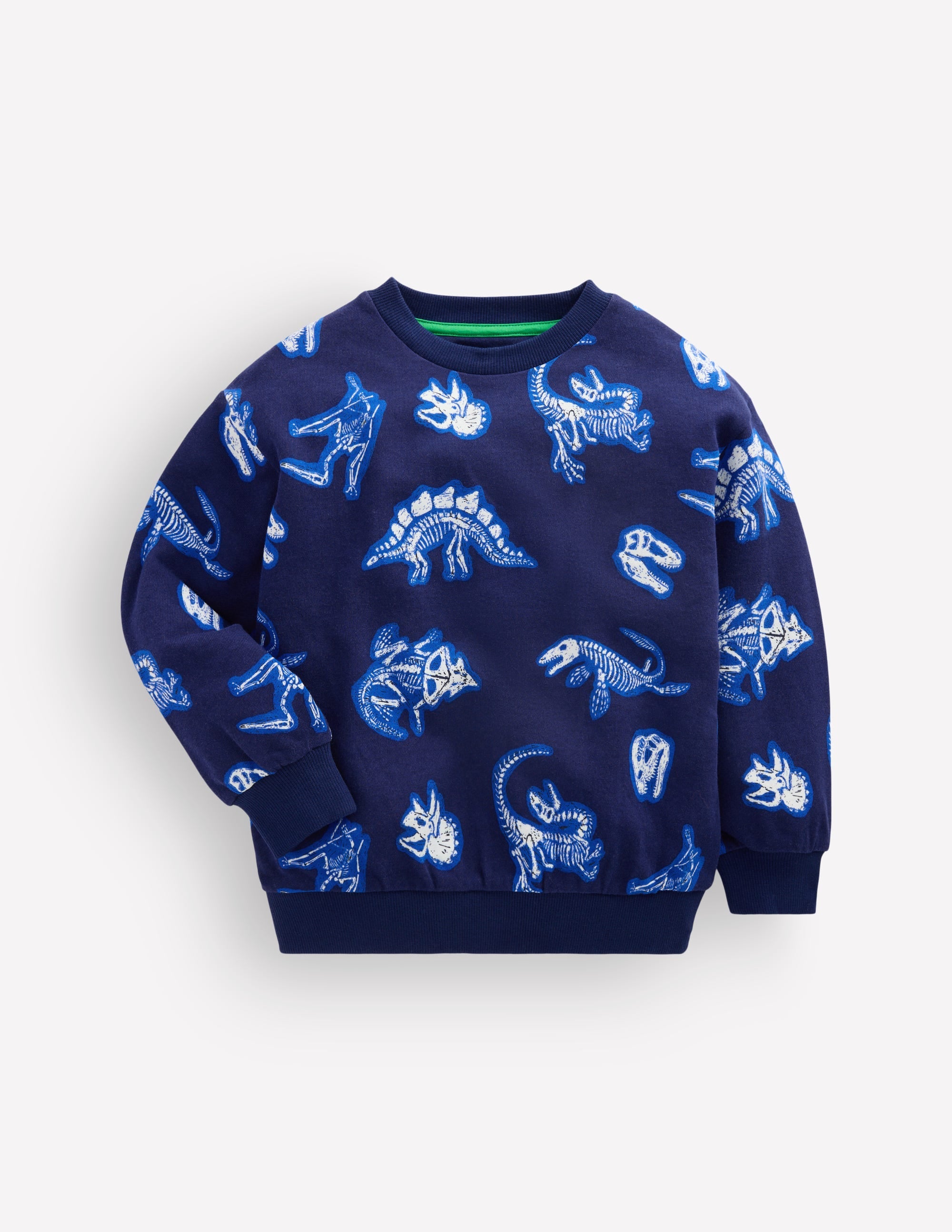 Im Dunkeln leuchtendes, bedrucktes Sweatshirt-Schuluniform-Marineblau Dino - Image 1