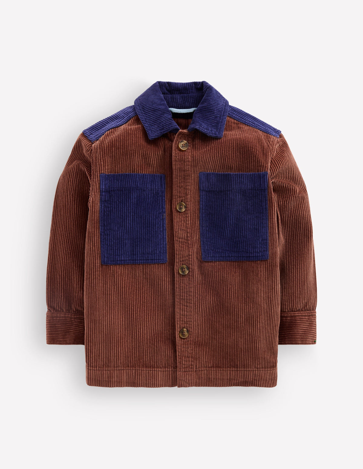 Hemdjacke mit Brusttaschen-Waldbraun - Image 1