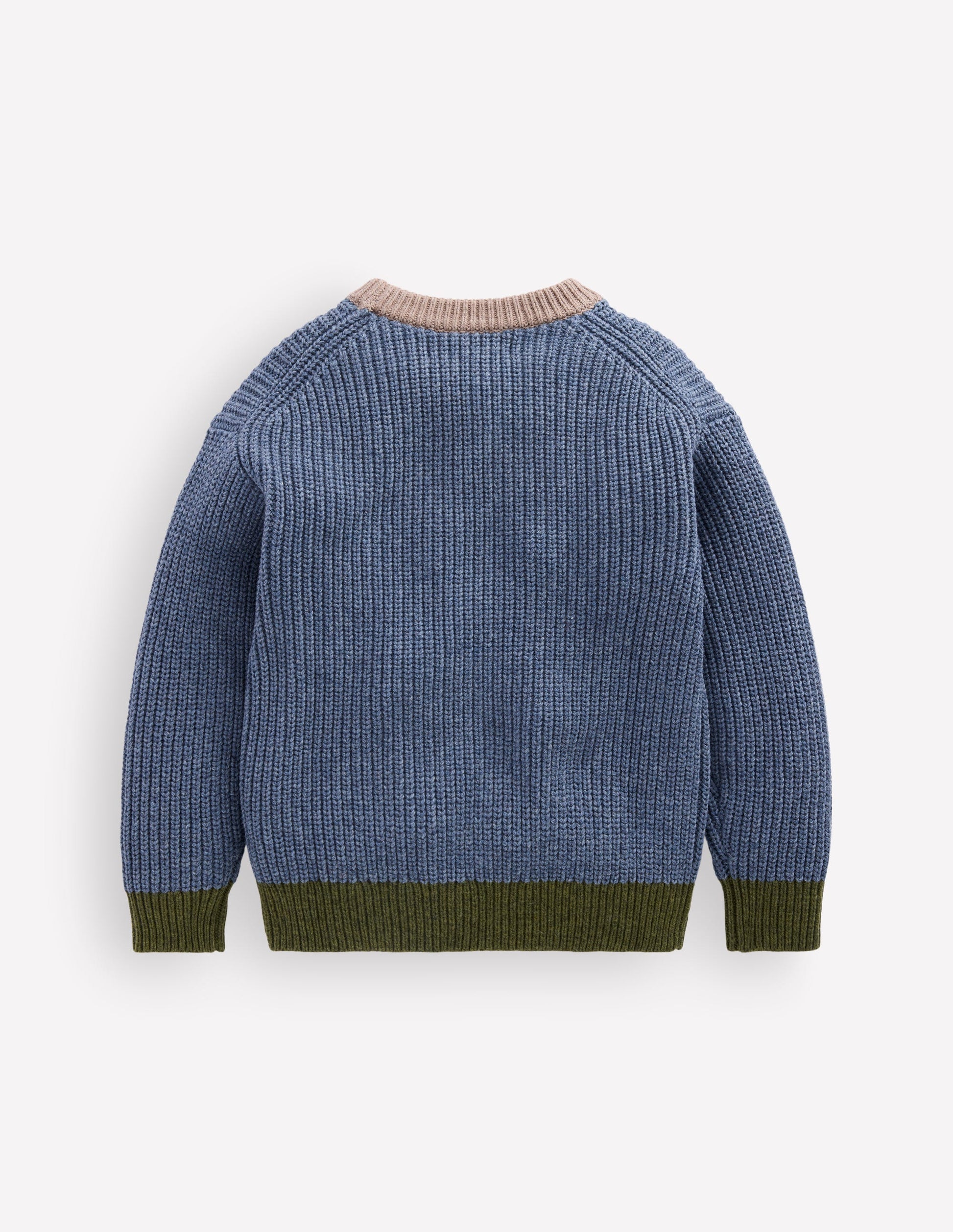 Pullover mit Kontrasttasche-Marineblau Meliert-6