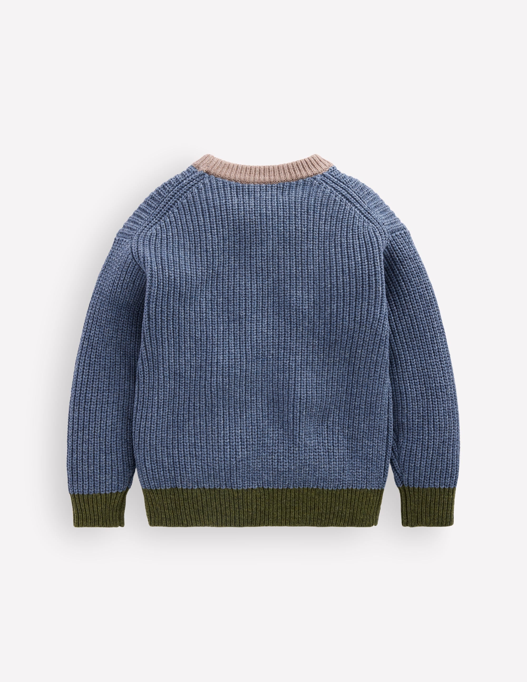 Pullover mit Kontrasttasche-Marineblau Meliert - Image 6