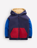 Veste bomber réversible en borg-Colourblock BLEU et ROUGE