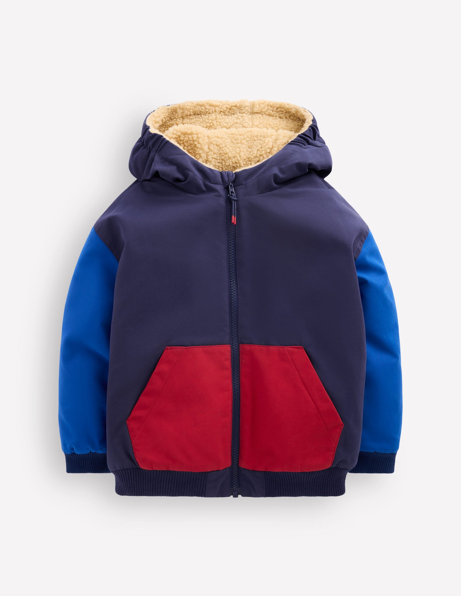 Veste bomber réversible en borg-Colourblock BLEU et ROUGE-1